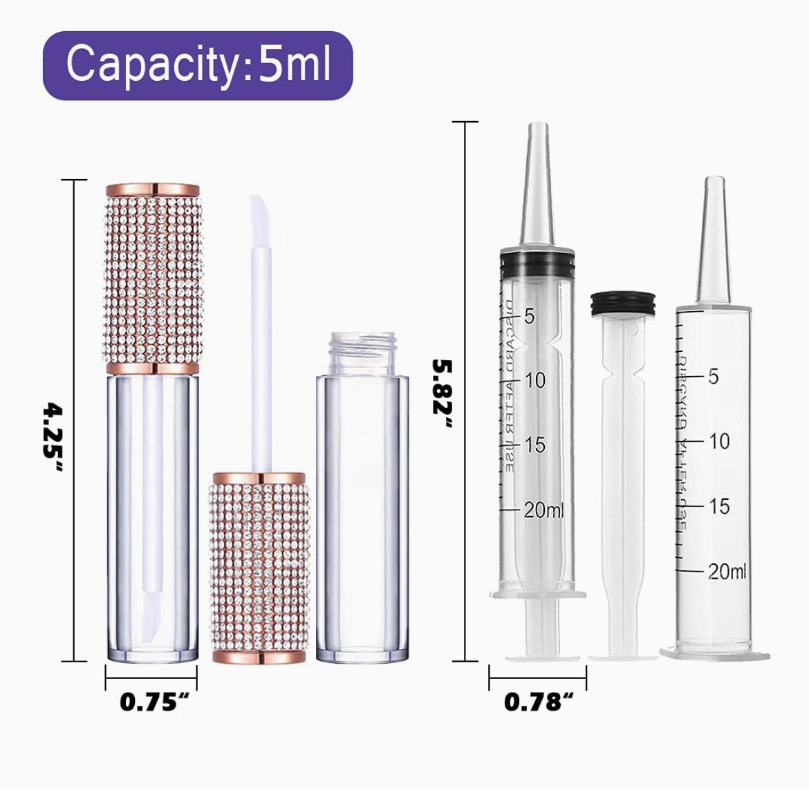 CRYSTAL RHINESTONE LIPGLOSS TUBES W/ NO GLOSS